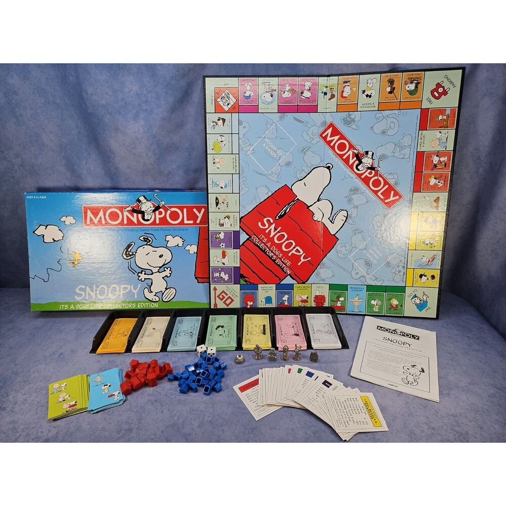 Monopoly Snoopy It's A Dog's Life Collectors Edition 70th Anniversary COMPLETE